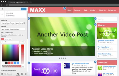Mighty Maxx Wordpress Theme Customizer